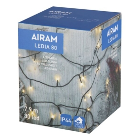 Airam Ledia 80 Varm hvit IP44 mørk ledning