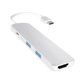 Slank USB-C MultiPort Adapter 4K HDMI, Sølv