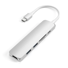 Satechi Slank USB-C MultiPort Adapter V2, Sølv
