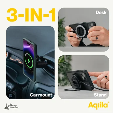 Aqiila Chargebird QC1 Qi2 Trådløs Lader med bilfeste 15W