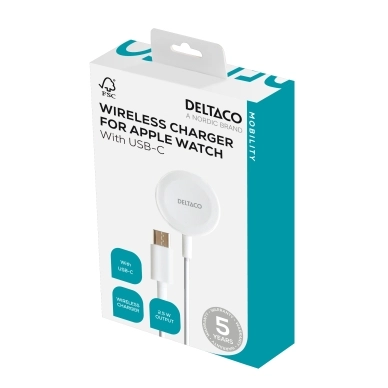 DELTACO alt Deltaco lader til Apple Watch, USB-C, 1 m