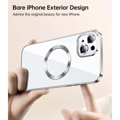 Turtos alt Mobildeksel MagSafe Transparent iPhone 15, Silver
