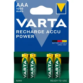 Varta Oppladbar Accu Power AAA 1000mAh 4-pakning