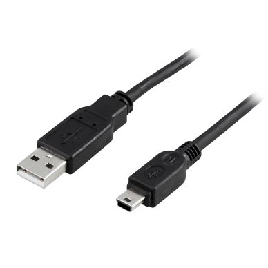 DELTACO alt DELTACO USB 2.0 kabel Type A han - Type Mini B han 1m, svart