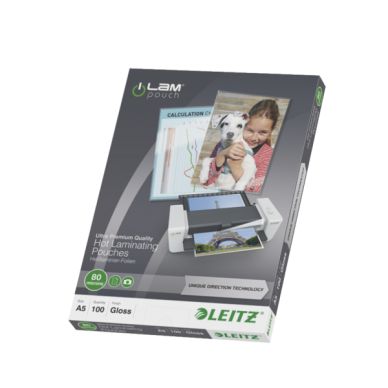 Leitz alt Lamineringslommer A5 UDT 80my Pakke/100