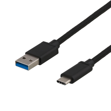 DELTACO alt Deltaco Ladekabel USB-A til USB-C, 0,25 m, svart