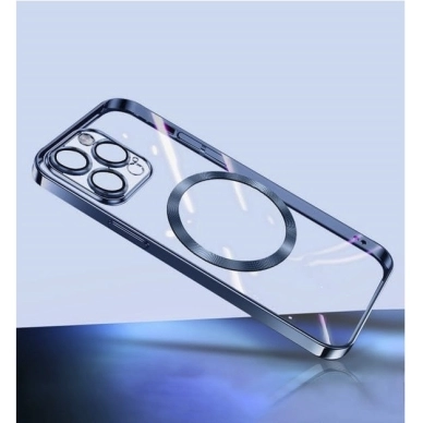 Turtos alt Mobildeksel MagSafe Transparent iPhone 15 Pro Max, Navy Blue
