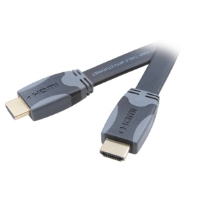 Vivanco HDMI High Speed Ethernet kabel, flat/gull, 1,5 m.