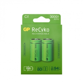 GP Recyko 3000 mAh C/R14 2-pakning