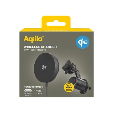 Aqiila Chargebird QC1 Qi2 Trådløs Lader med bilfeste 15W