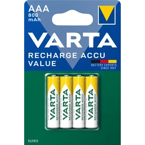 Varta Oppladbar Accu Value AAA 800mAh 4-pakning