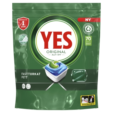 Bilde av Yes Yes All In One Original Maskinoppvask, 70 Stk. 8700216240185